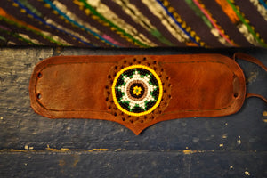 Leather Beaded San Pedro Cuff #6