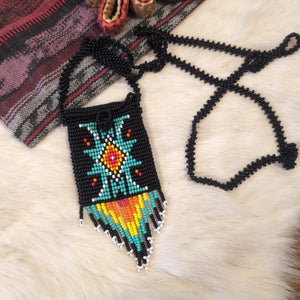 Beaded Chona Pouch Necklace 1