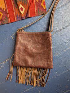 Brown Fringe Huipil Purse 2