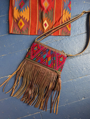 Brown Fringe Huipil Purse 2
