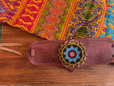 Leather Beaded San Pedro Cuff 7