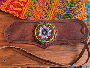 Leather Beaded San Pedro Cuff 10