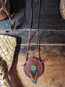 Beaded Chona Leather Pouch