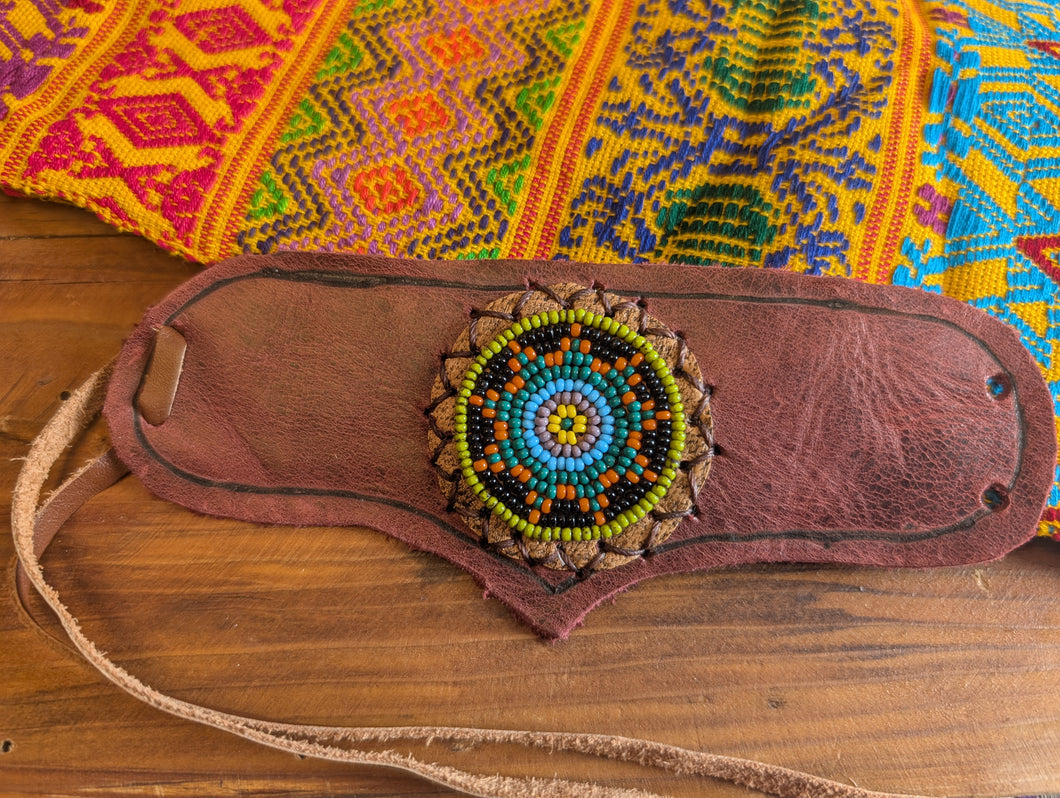 Leather Beaded San Pedro Cuff 9