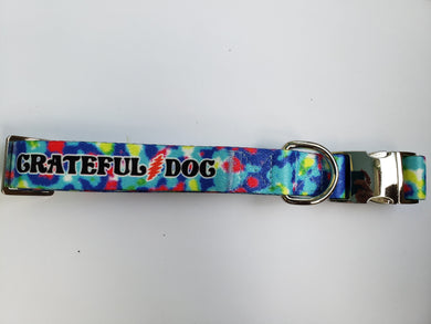 Tie Dye Grateful Dog Large Collar