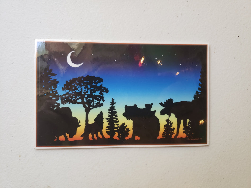 Sunset Animals Sticker