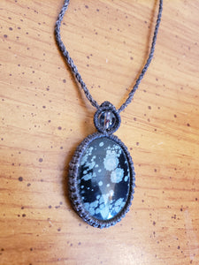 San Pedro Snow Flake Obsidian Necklace