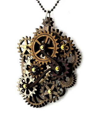 Kinetic Main Gear Necklace Brown