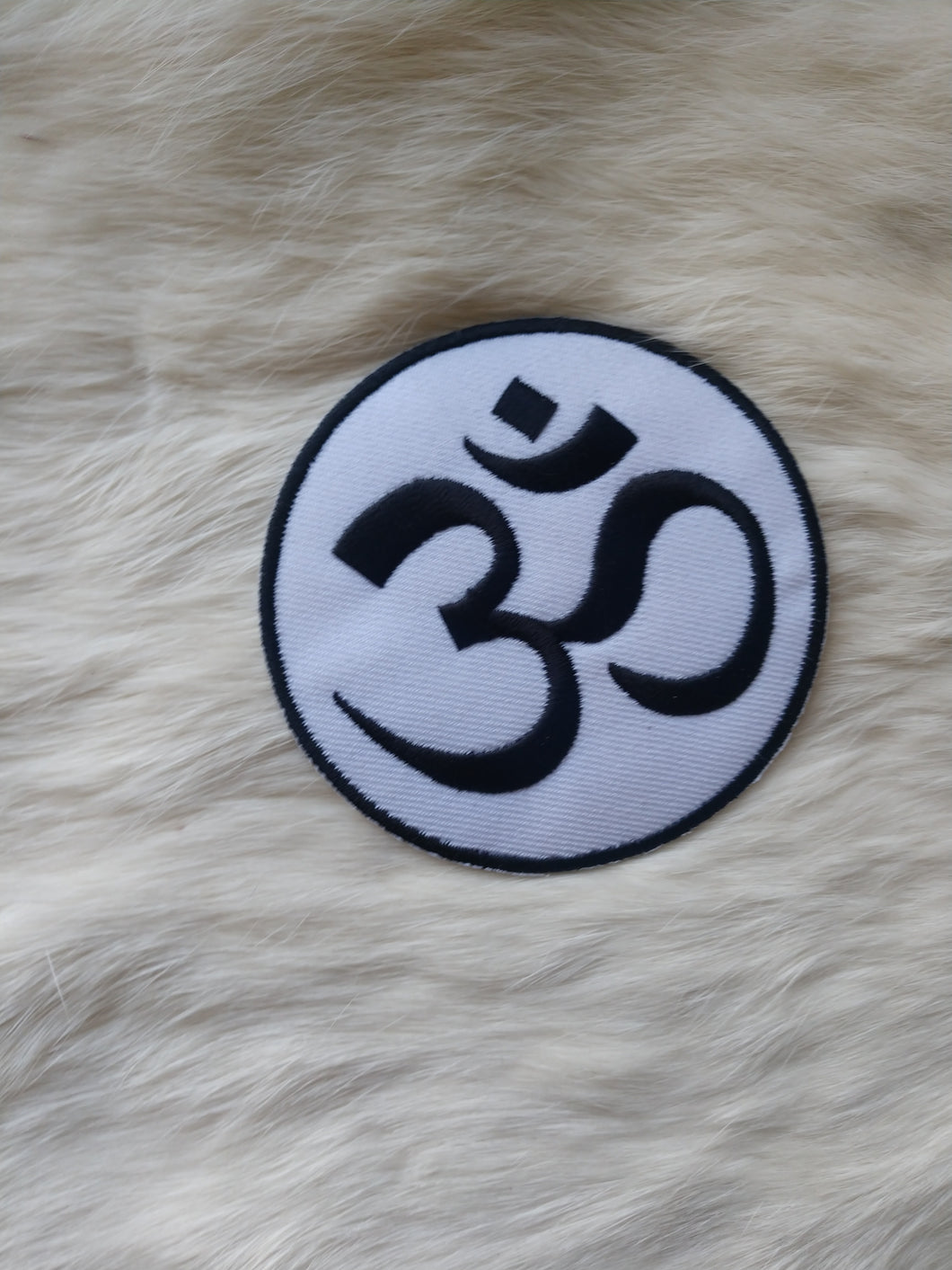 Black and White Om Patch